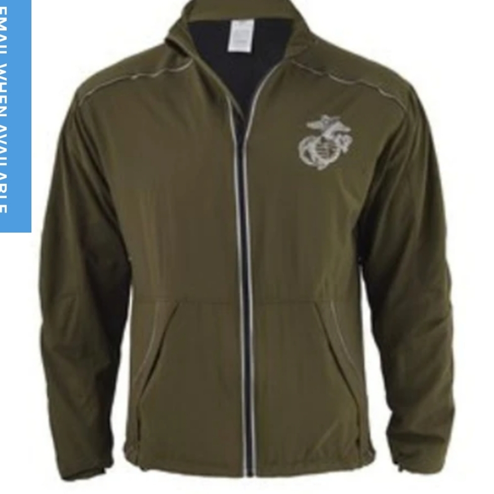 USMC RUNNING JACKET SUIT ZIP-UP NEW BALANCE MARINE SIZE SMALL LONG